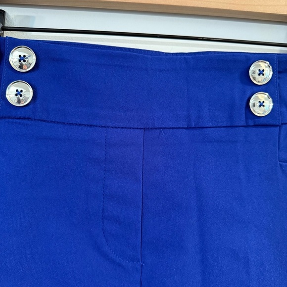 Women's new Rekucci Blue Button-Detail high waist Shorts size 10 - Picture 2 of 5